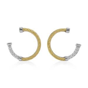 NEW ALOR women's 3/4 circle earrings in yellow